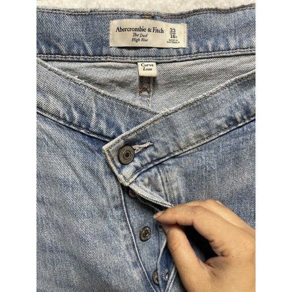 Abercrombie & Fitch “The Dad” High-Rise Straight Leg Jeans. Curve Love 33/16S - Picture 2 of 7